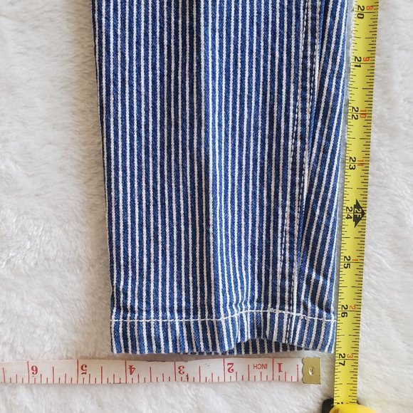 NOWADAYS Skinny Mid Rise Stretch Pinstripe Blue/White Girls Pants Size 14 - Picture 13 of 16